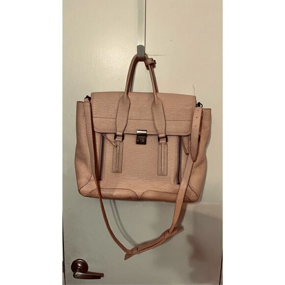 3.1 Phillip Lim Pashli Blush Zipper Leather Tote Satchel Crossbody Beautiful - Picture 1 of 14